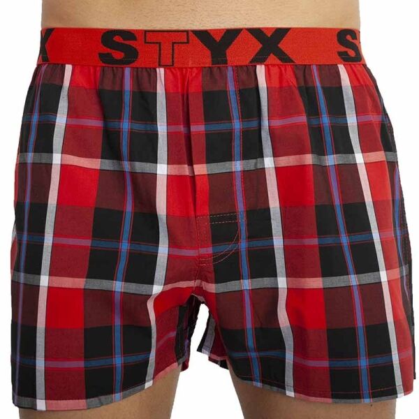 Styx MEN'S BOXERS SHORTS SPORTS RUBBER Červená S - Pánské trenky Styx