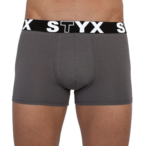 Styx MEN'S BOXERS SPORTS RUBBER Tmavě šedá XXL - Pánské boxerky Styx