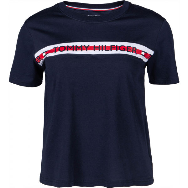 Tommy Hilfiger SS TEE Tmavě modrá XS - Dámské tričko Tommy Hilfiger