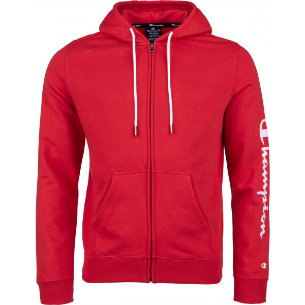 Champion HOODED FULL ZIP SWEATSHIRT Červená S - Pánská mikina Champion