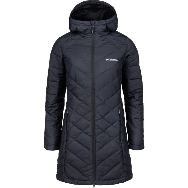 Columbia HEAVENLY HOODED LONG JACKET Černá L - Dámská prodloužená  bunda Columbia