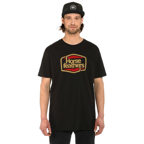 Horsefeathers CORNICK T-SHIRT Černá S - Pánské tričko Horsefeathers