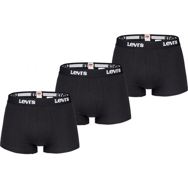Levi's MEN BACK IN SESSION TRUNK 3P Černá S - Pánské boxerky Levi's