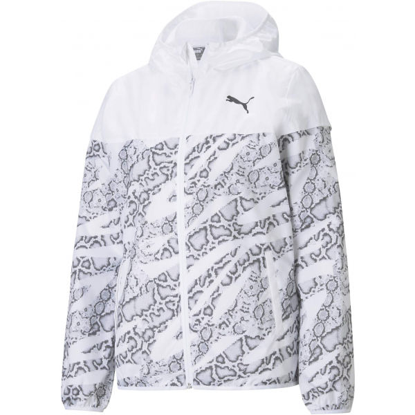Puma ESSENTIALS AOP WINDBREAKER Bílá S - Dámská bunda Puma