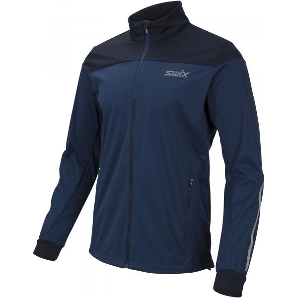 Swix CROSS M Tmavě modrá XXL - Pánská sportovní softshellová bunda Swix