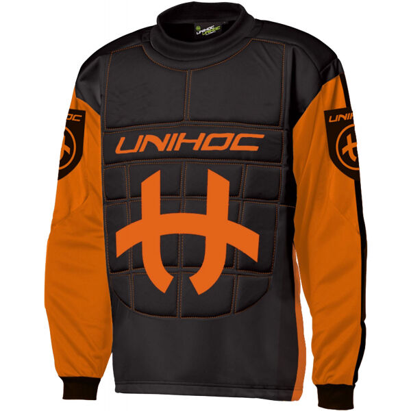 Unihoc GOALIE SWEATER SHIELD JR Černá 170 - Juniorský florbalový brankářský dres Unihoc