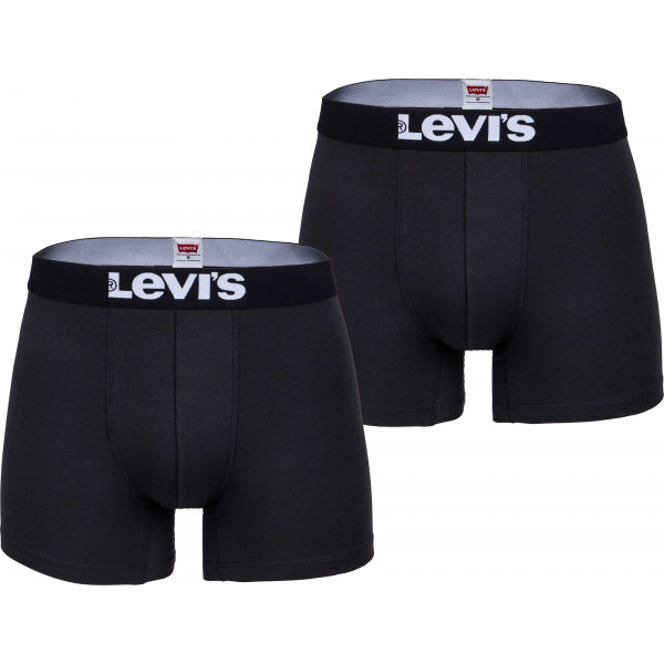 Levi's MEN SOLID BASIC BOXER 2P Černá M - Pánské boxerky Levi's