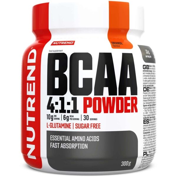 Nutrend BCAA 4:1:1 POWDER 300 g POMERANČ Aminokyseliny BCAA