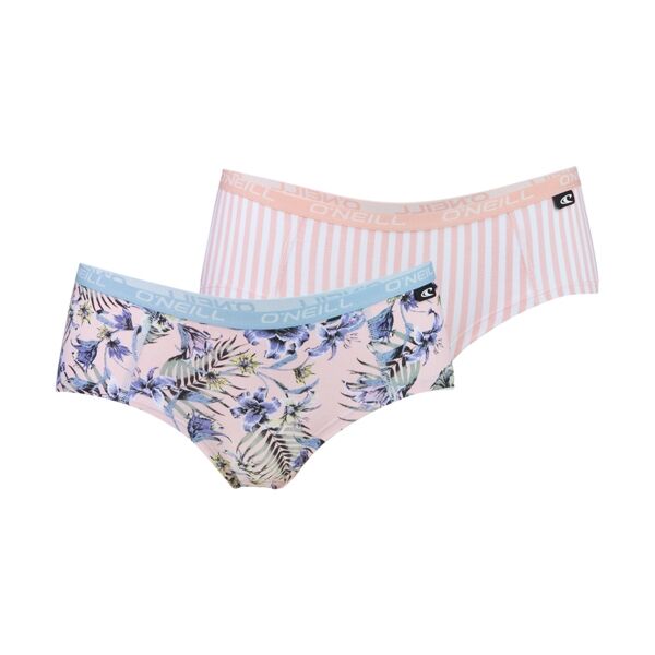 O'Neill WOMEN HIPSTER FLORAL PINK&UNI 2PACK Dámské kalhotky