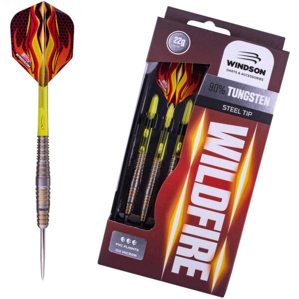 Windson WILDFIRE 22 G TUNGSTEN SET Wolframový set šipek s ostrými hroty