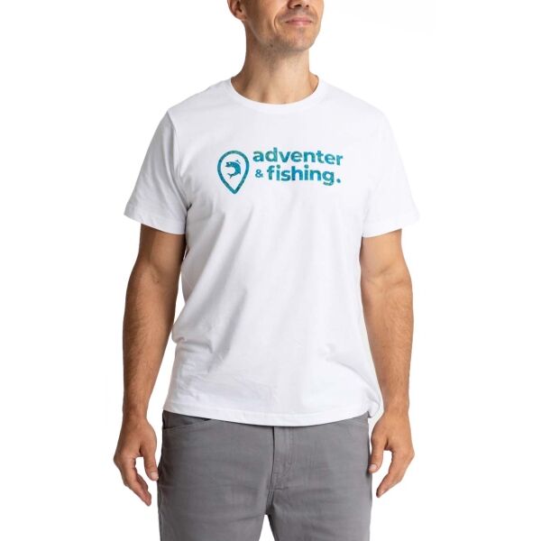 ADVENTER & FISHING COTTON SHIRT WHITE & BLUEFIN Pánské tričko
