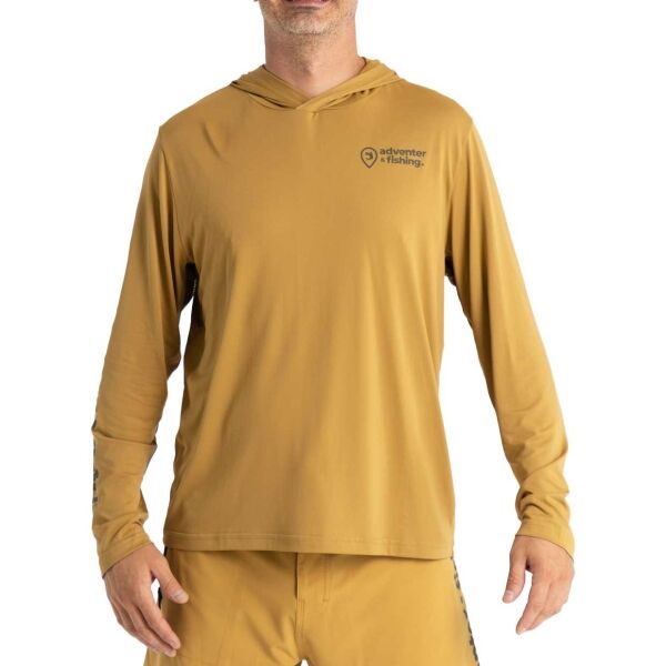 ADVENTER & FISHING UV HOODED SAND Pánské funkční hooded UV tričko