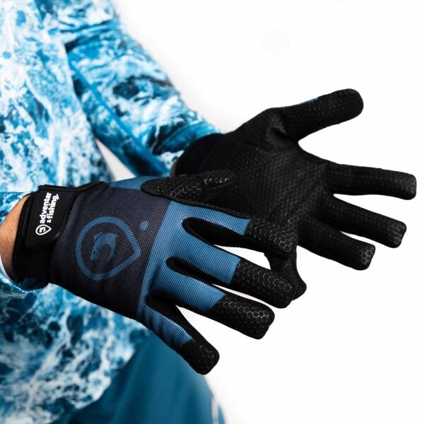 ADVENTER & FISHING PETROL Unisex rukavice pro chytání na moři