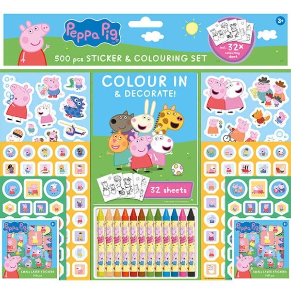 PRASÁTKO PEPPA 500KS COLOUR IN DECORATE Samolepkový set