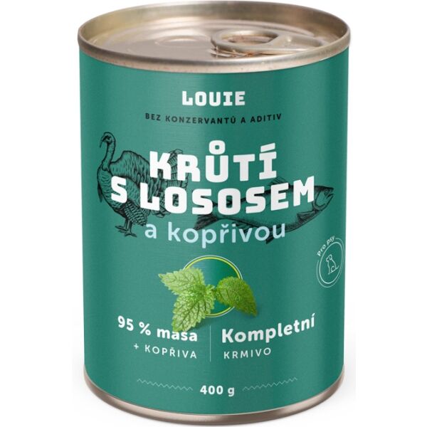 LOUIE KRŮTÍ S LOSOSEM A KOPŘIVOU 400 G Psí konzerva