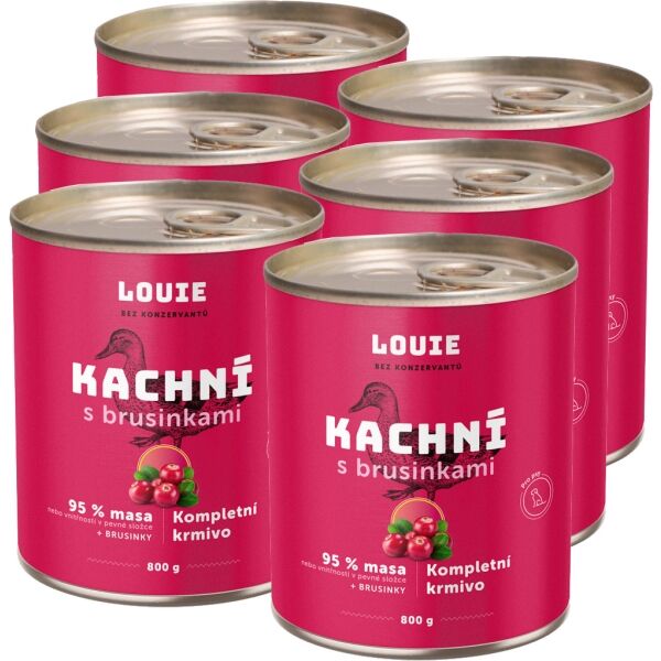 LOUIE KACHNÍ S BRUSINKAMI 6x 800 G Psí konzervy
