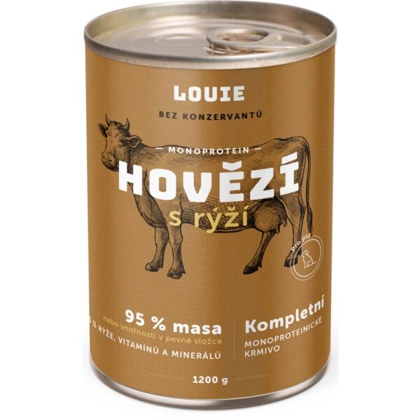 LOUIE HOVĚZÍ S RÝŽÍ 1 200 G Psí konzerva
