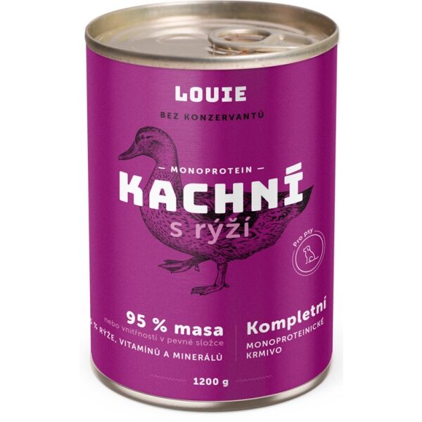 LOUIE KACHNÍ S RÝŽÍ 1 200 G Psí konzerva