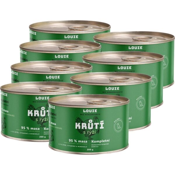 LOUIE KRŮTÍ S RÝŽÍ 8x 200 G Psí konzervy