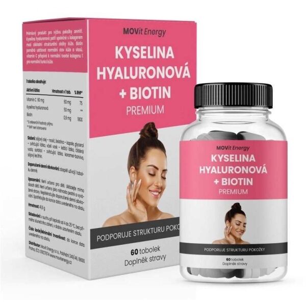 MOVIT ENERGY MOVIT KYSELINA HYALURONOVÁ + BIOTIN PREMIUM 60 TOBOLEK Doplněk stravy