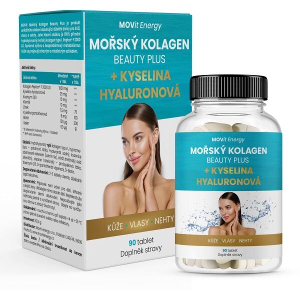 MOVIT ENERGY MOVIT MOŘSKÝ KOLAGEN BEAUTY PLUS + KYSELINA HYALURONOVÁ 90 TAB Doplněk stravy