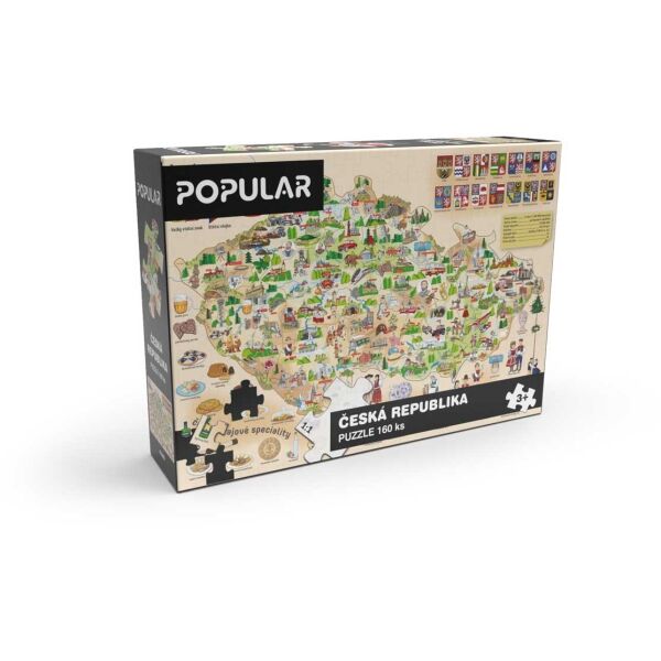 POPULAR MAPA ČESKÉ REPUBLIKY 160 KS Puzzle