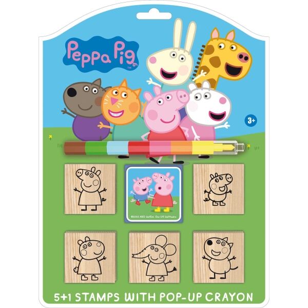 PRASÁTKO PEPPA STAMPS Razítka 5+1 s voskovkou