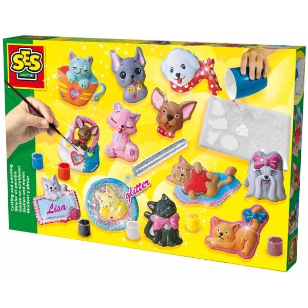 SES CASTING AND PAINTING SET CATS AND DOGS Sada odlévání a malování kočky a psi