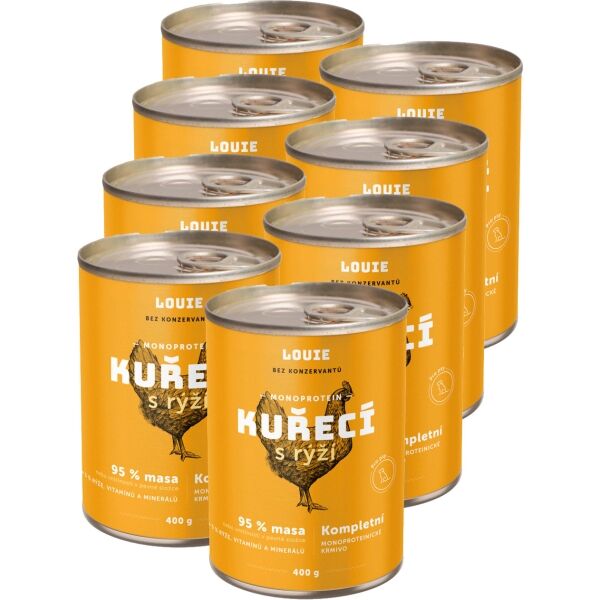 LOUIE KUŘECÍ S RÝŽÍ 8x 400 G Psí konzervy