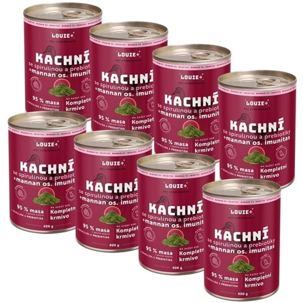 LOUIE KACHNÍ SE SPIRULINOU A PREBIOTIKY 8x 400 G Psí konzervy