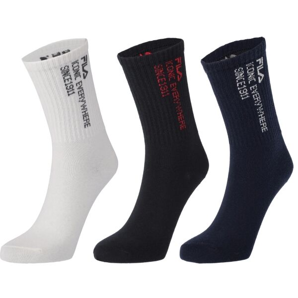 Fila WOMAN NORMAL SOCKS LIFESTYLE 3 PAIRS PACK Dámské ponožky