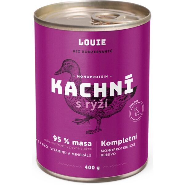 LOUIE KACHNÍ S RÝŽÍ 400 G Psí konzerva