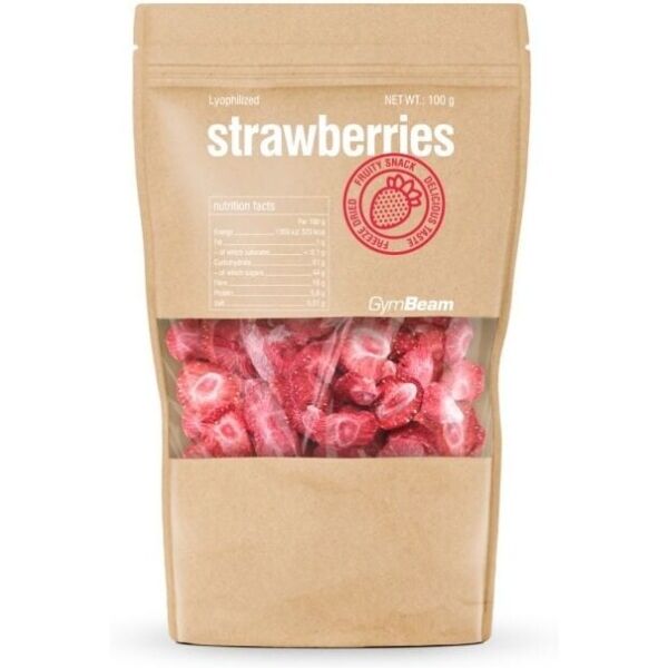 GymBeam LYOFILIZOVANÉ JAHODY - 100 G Snack