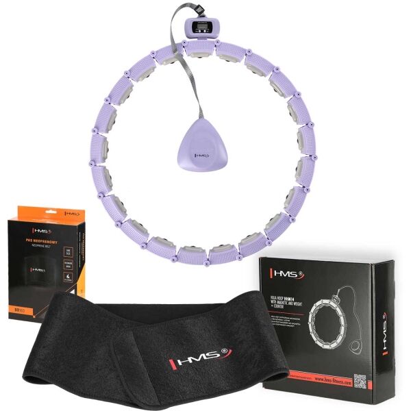 HMS SET HHM14 + BR163 Sada masážní obruče se závažím a zeštíhlujícího pásu