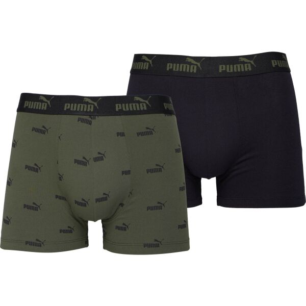 Puma ELEMENTS MEN LOGO PRINT BOXERS 2P Pánské boxerky