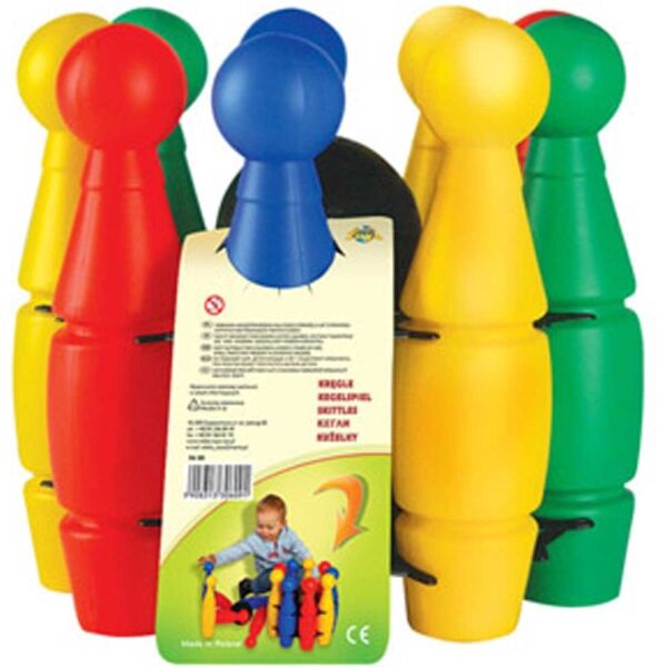 RELAKS-TOYS LARGE BOWLING PINS IN A BASKET Dětské kuželky