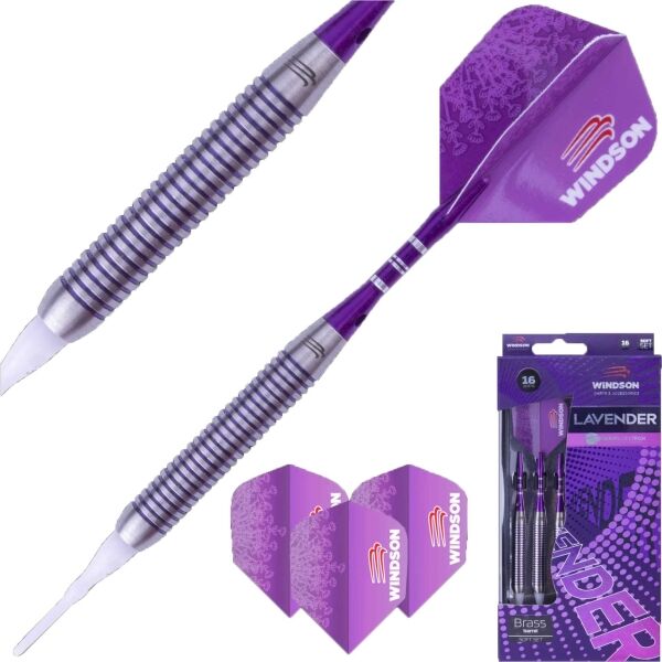 Windson LAVENDER 16 G Set šipek s mosaznými barely a plastovými hroty