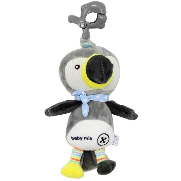 BABY MIX TUKAN Plyšová hračka s hracím strojkem a klipem