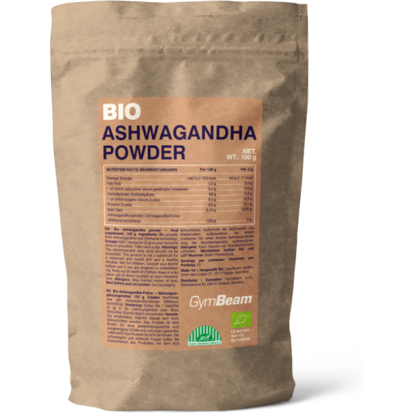 GymBeam BIO ASHWAGANDA POWDER - 100 G Adaptogen
