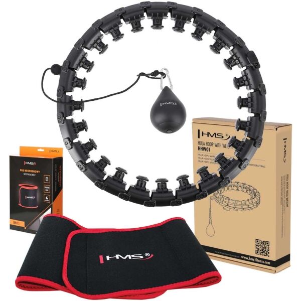 HMS SET HHW01 + BR163 Sada masážní obruče se závažím a zeštíhlujícího pásu