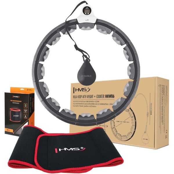 HMS SET HHW06 + BE163 Sada masážní obruče se závažím a zeštíhlujícího pásu