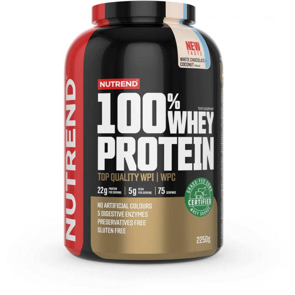 Nutrend 100% WHEY PROTEIN 2250 g BÍLÁ ČOKOLÁDA-KAKAO Protein