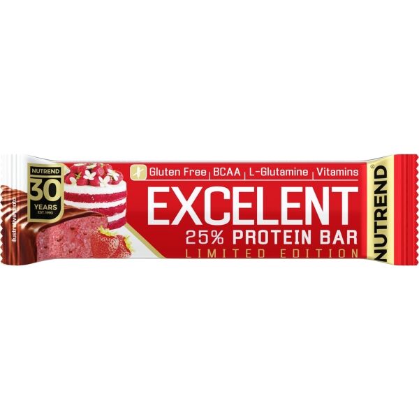 Nutrend EXCELENT PROTEIN BAR 85 G JAHODOVÝ DORT Proteinová tyčinka