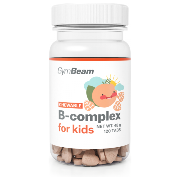 GymBeam ŽVÝKACÍ B - COMPLEX - 120 TAB - MERUŇKA Vitamíny pro děti