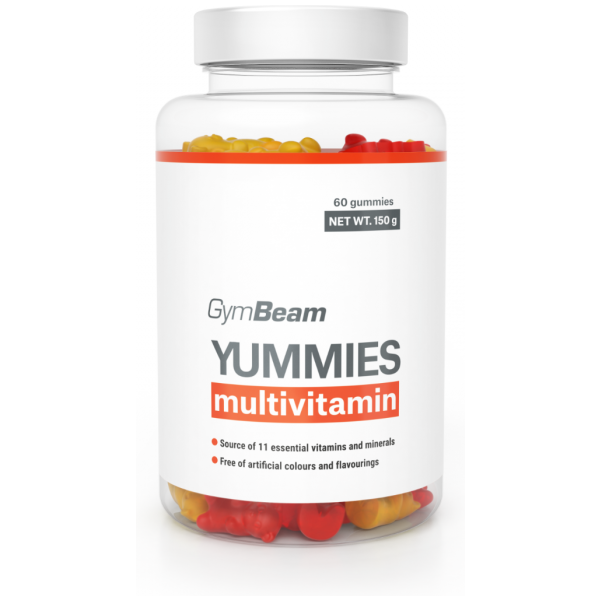 GymBeam MULTIVITAMIN YUMMIES - POMERANČ + CITRON + VIŠEŇ - 60 CAPS Vitamín