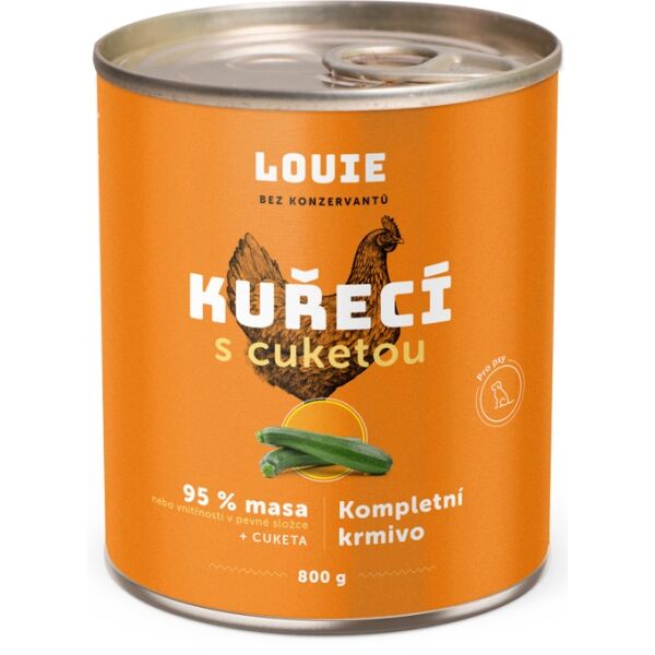 LOUIE KUŘECÍ S CUKETOU 800 G Psí konzerva
