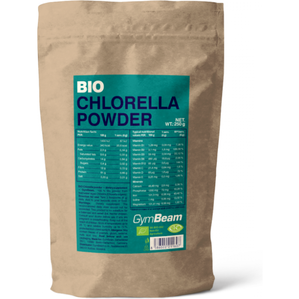 GymBeam BIO CHLORELLA POWDER - 250 G Superpotravina