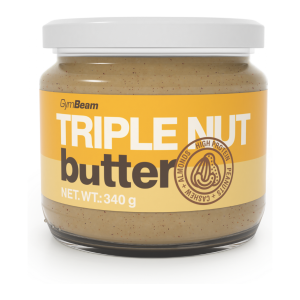 GymBeam OŘECHOVÉ MÁSLO ARAŠÍDY + KEŠU + MANDLE - 340 G Ořechové máslo